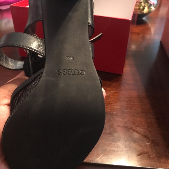 Opened toe, strapped mesh high heel shoe. - Picture 4 of 4